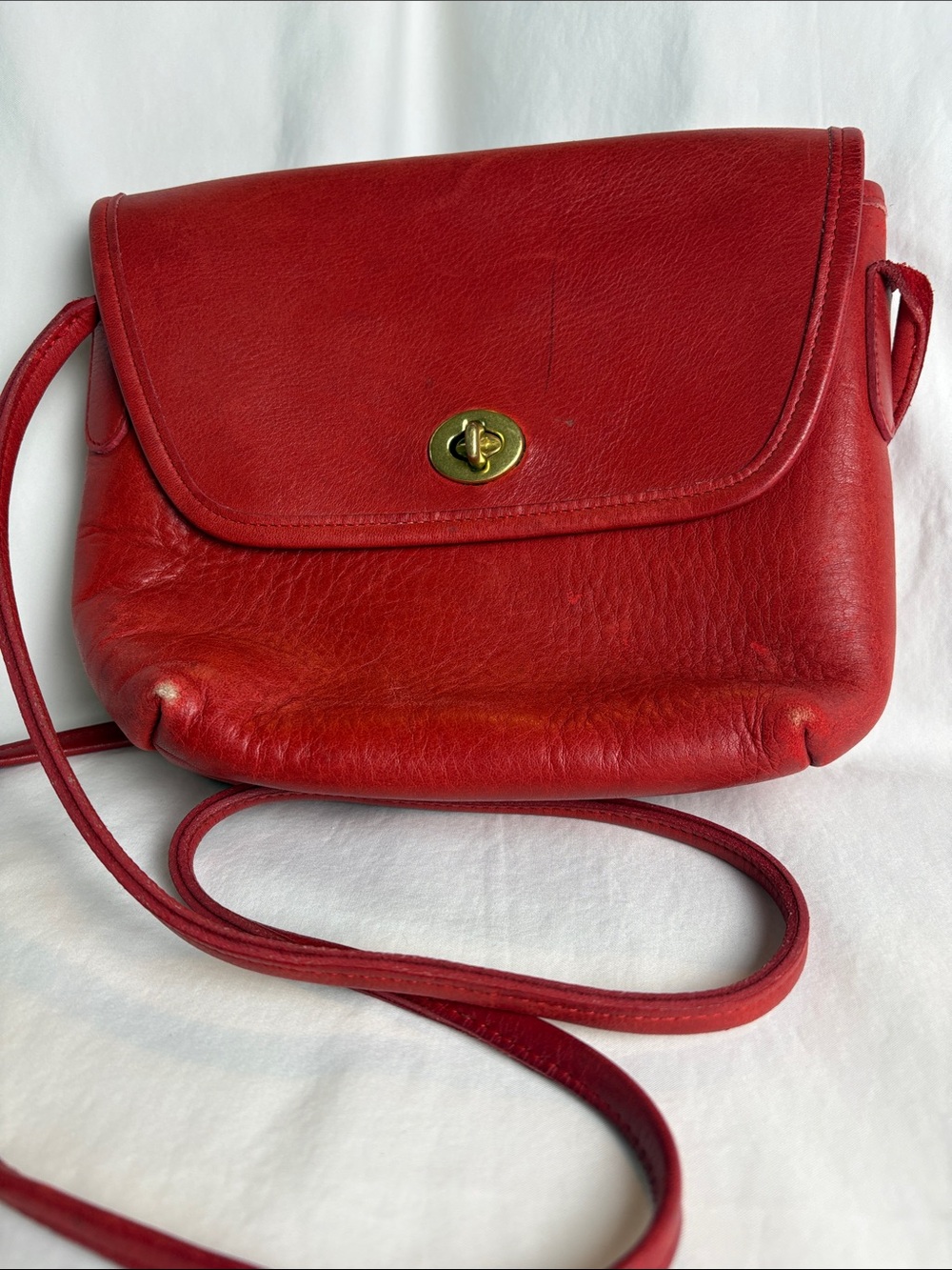 Vintage COACH Red Leather Companion Bag 504 – MADE IN USA – Rare Find